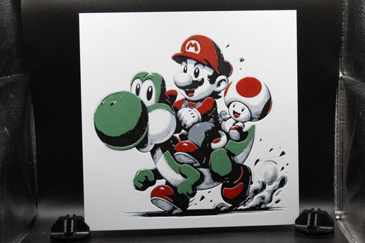 Mario and Yoshi Printed Picture
