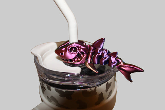 3D Printed Skeleton Shark Straw Buddie