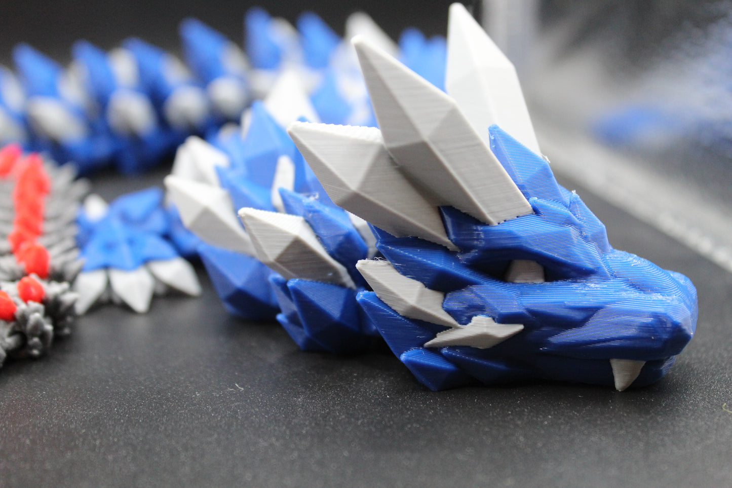 3D Printed Articulating Crystal Dragon TWO-Color