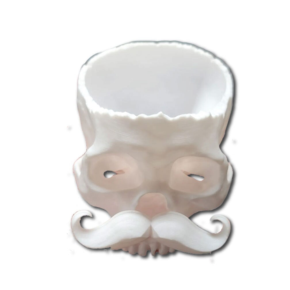 3D Printed Skull Candy Bowl W/ Mustache