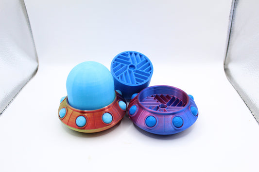 3D Printed Spinning UFO Herb Grinder